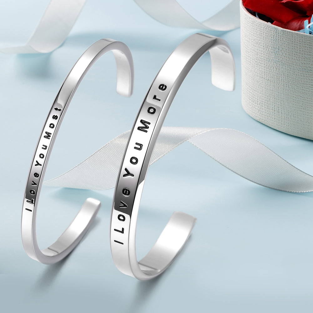 "I Love you more"&"I Love you most" Couple Cuff
