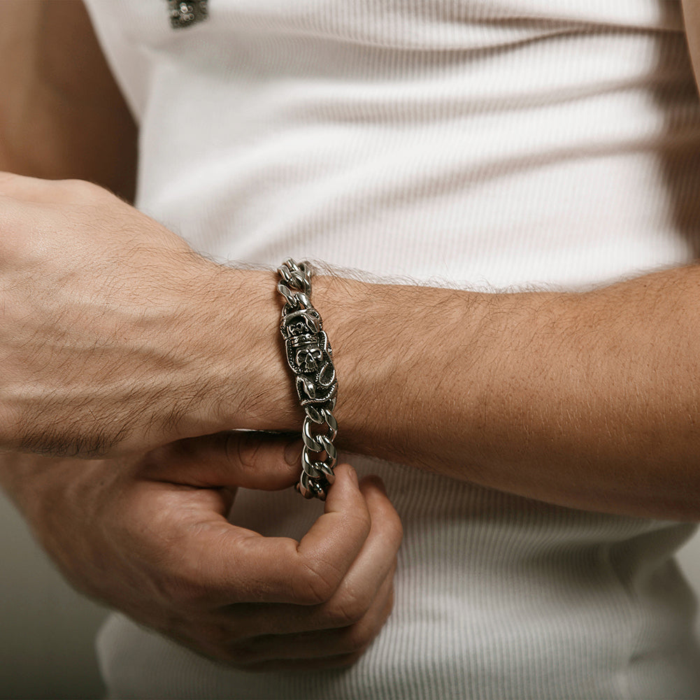 Skull Chunky Chain Bracelet