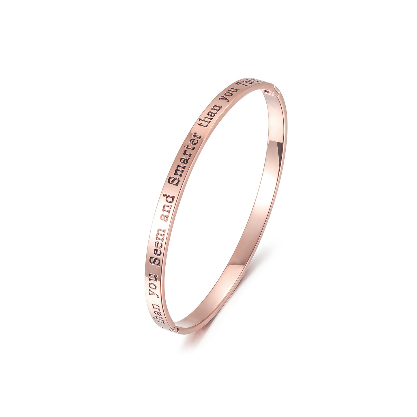 Inspirational Script Engraved Bangle