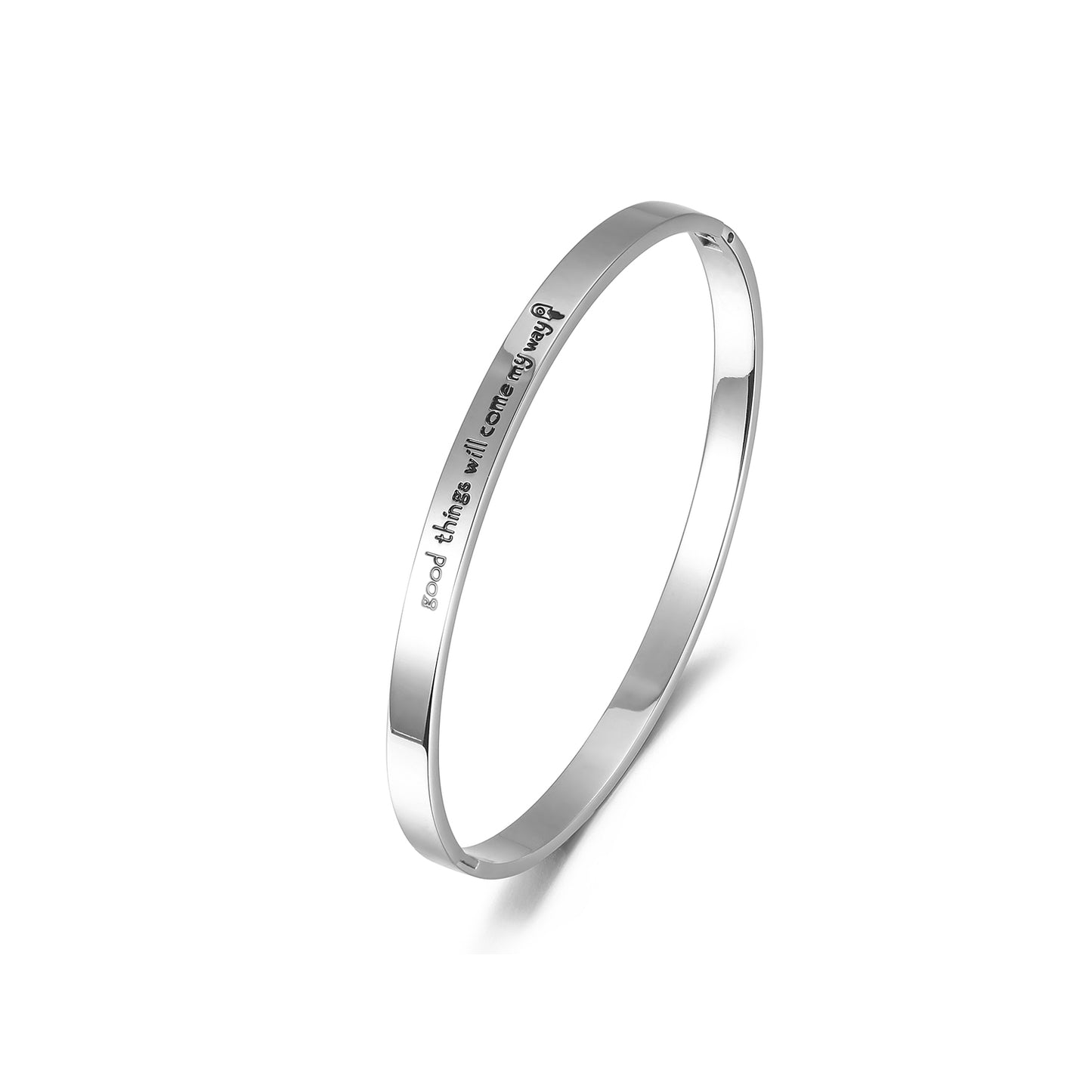 Inspirational Script Engraved Bangle