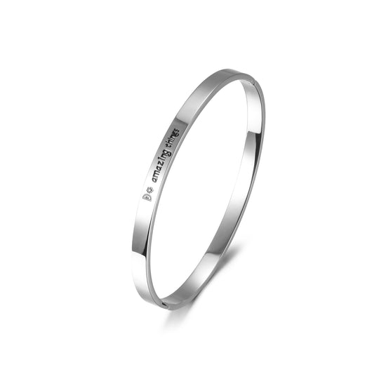 Inspirational Script Engraved Bangle