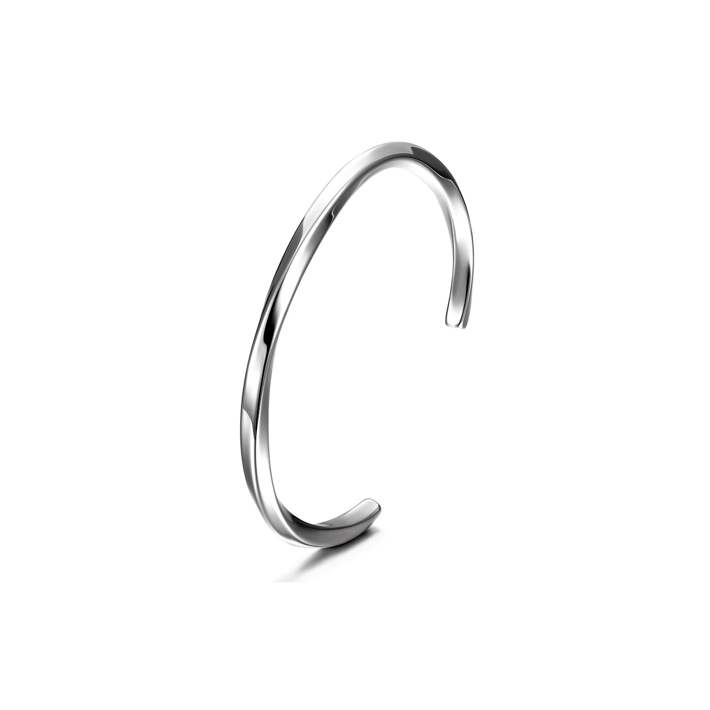 Black/Silver Twisted Line Open Cuff