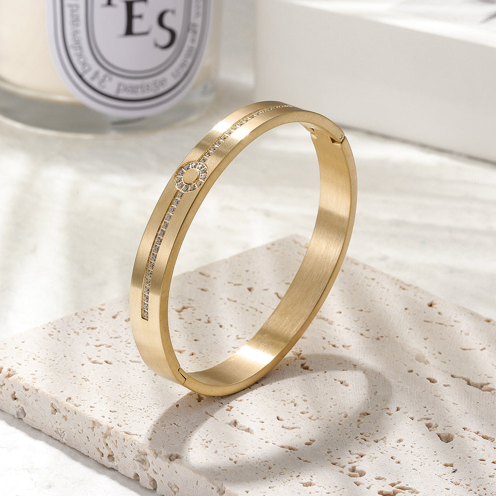Engravable PAVÉ Hinge Bangle