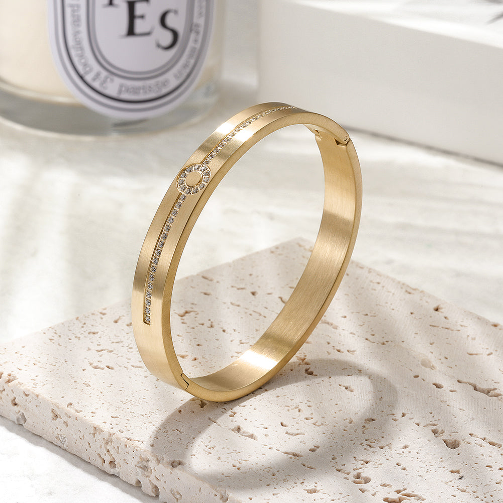 Load image into Gallery viewer, Engravable PAVÉ Hinge Bangle
