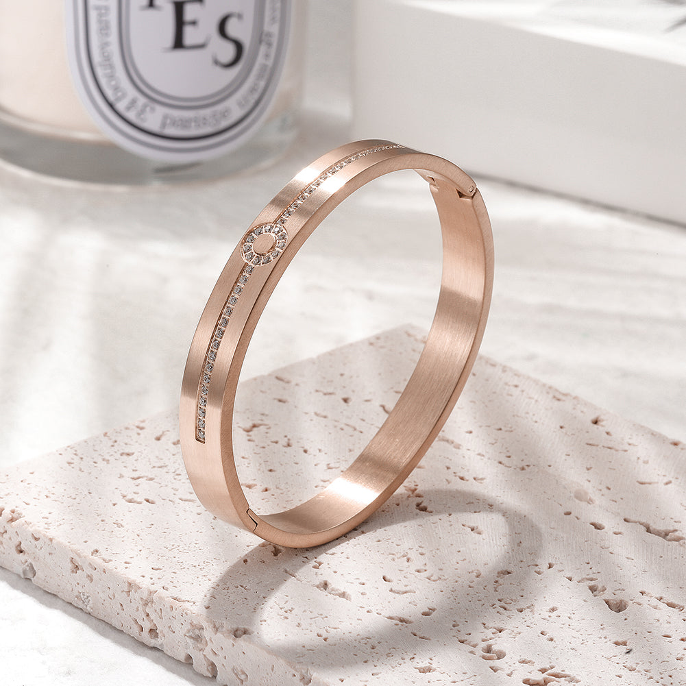 Engravable PAVÉ Hinge Bangle