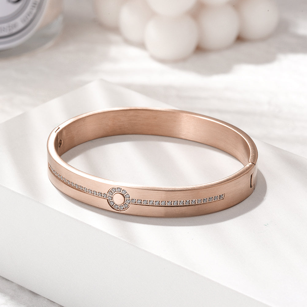 Engravable PAVÉ Hinge Bangle