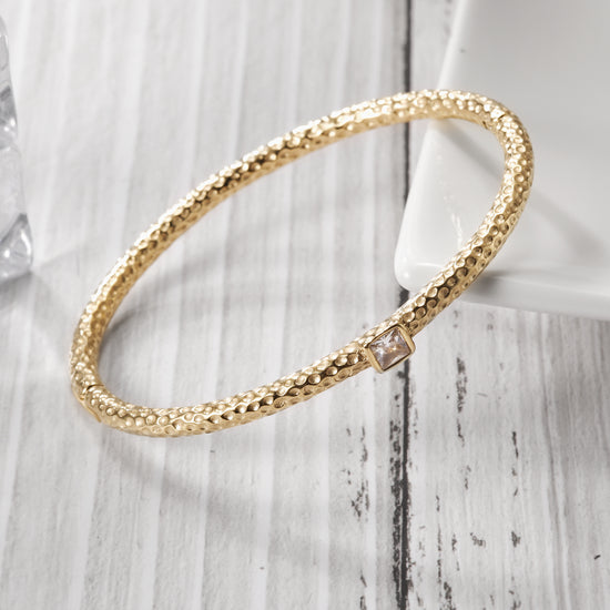 Hammered Stacking Bangle Bracelet