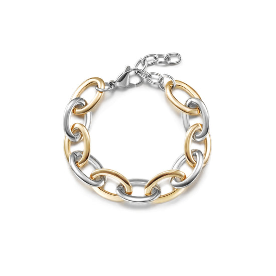 Two-Tone Oval Link Bracelet