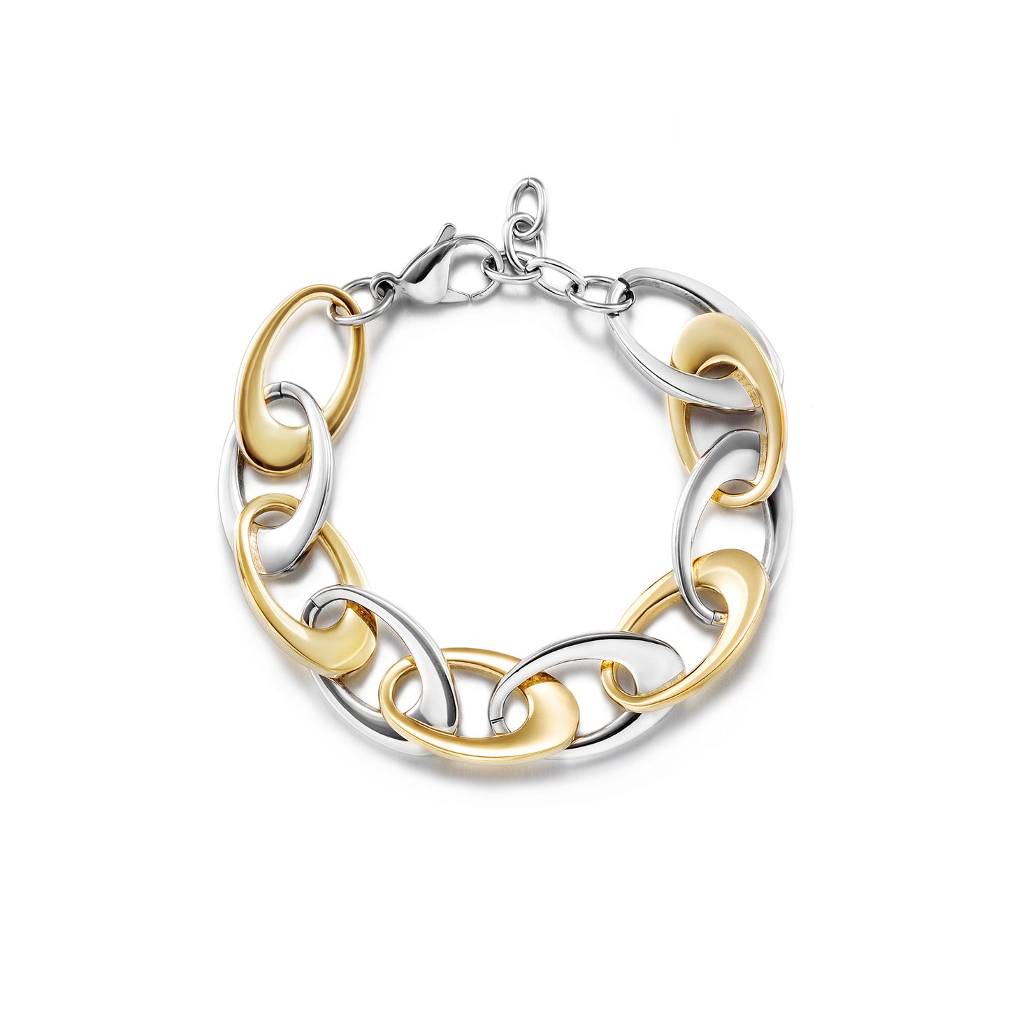 Two-Tone Oval Link Bracelet
