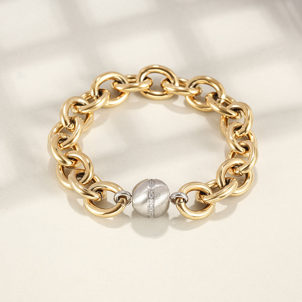 CZ BALL LINK BRACELET