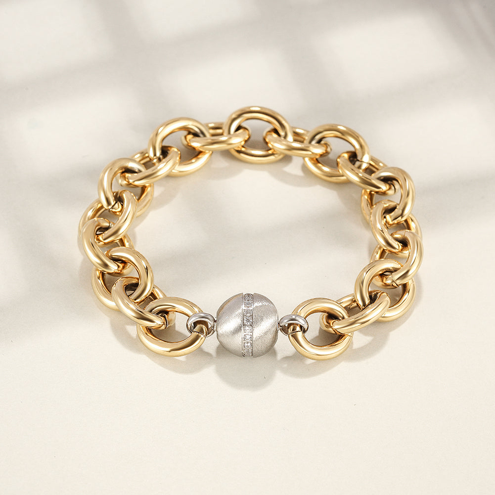 Load image into Gallery viewer, CZ BALL LINK BRACELET
