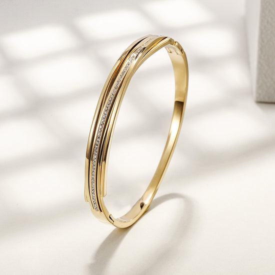 Intertwined CZ Bangle