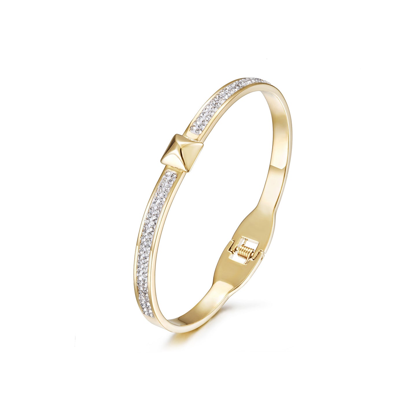 Load image into Gallery viewer, Square CZ Buckle Bangle
