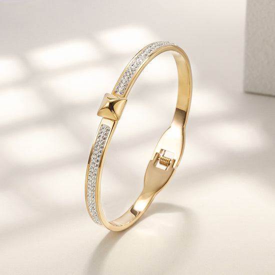 Square CZ Buckle Bangle