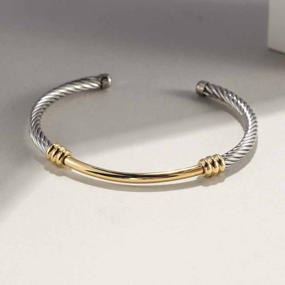 Two-Tone Textured Cable Cuff