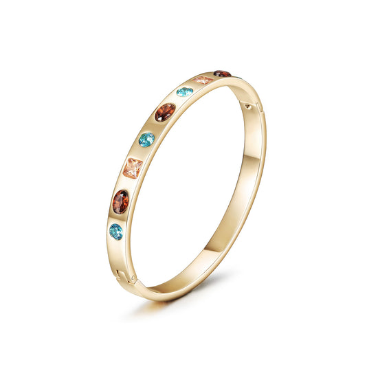 Engravable MULTI-STONE BANGLE