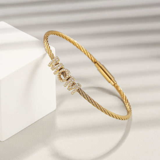 "Mom" Pavé Bracelet