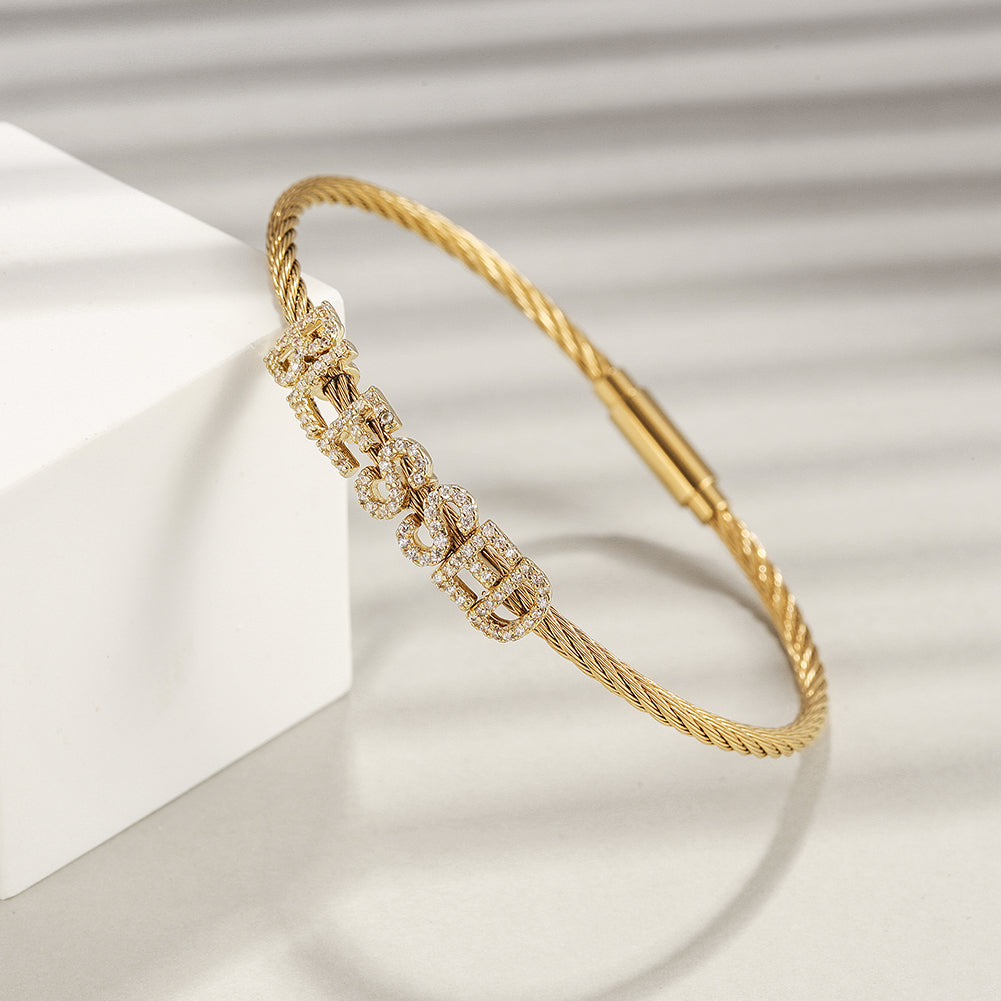 "BLESSED" STATEMENT PAVÉ BRACELET