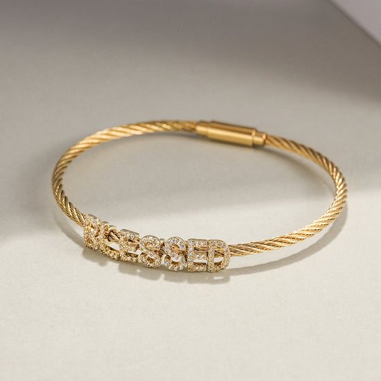 "BLESSED" STATEMENT PAVÉ BRACELET