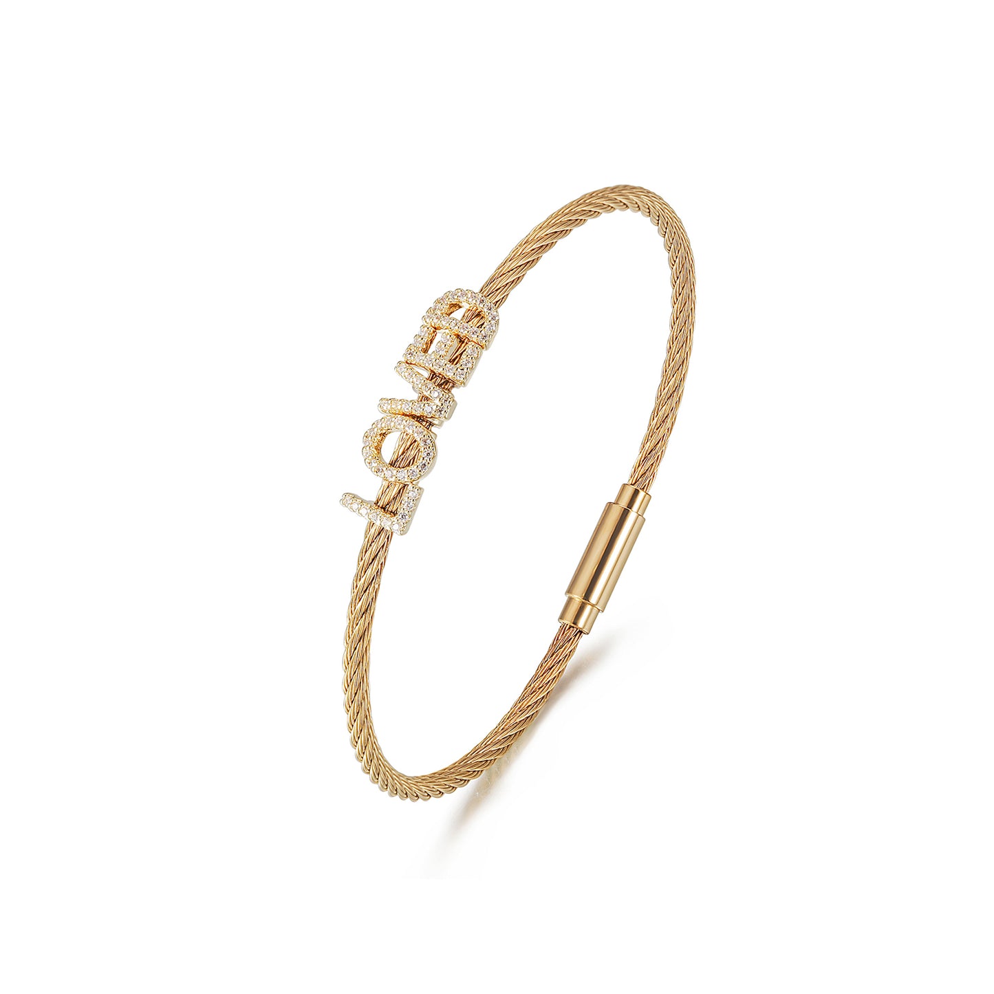 "LOVED" Pavé Bangle Bracelet