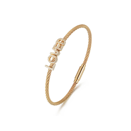 "LOVED" Pavé Bangle Bracelet