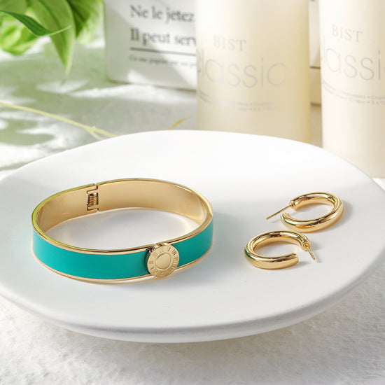 Roman Numerals Enamel Bangle