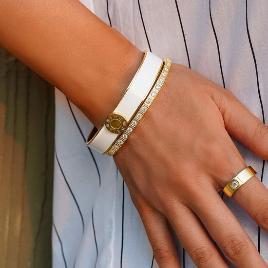 Enamel Pavé Bangle Set