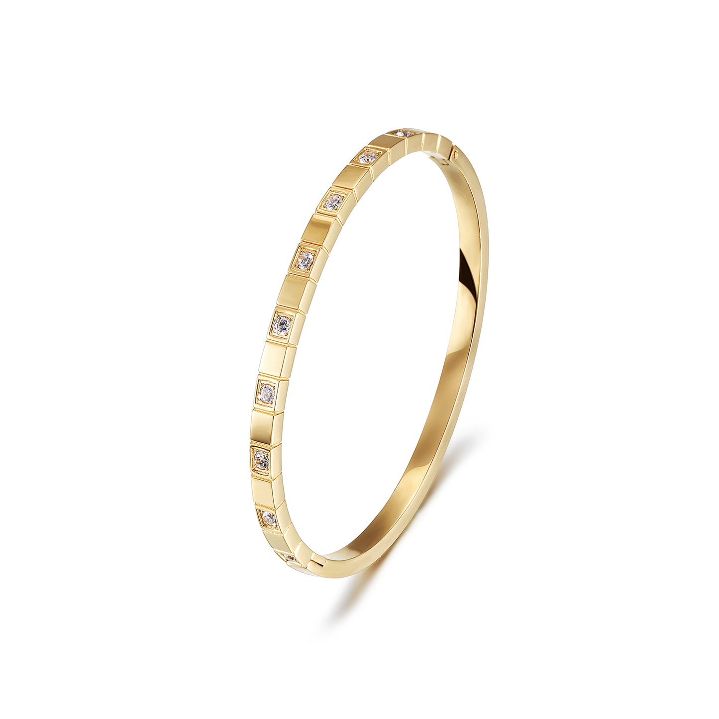 ALTERNATE PAVÉ STONE HINGED BANGLE