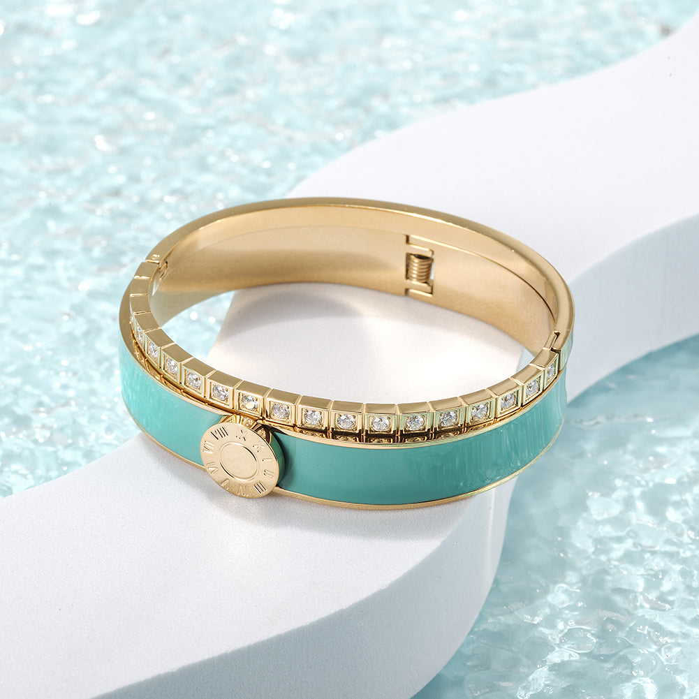 Enamel Pavé Bangle Set