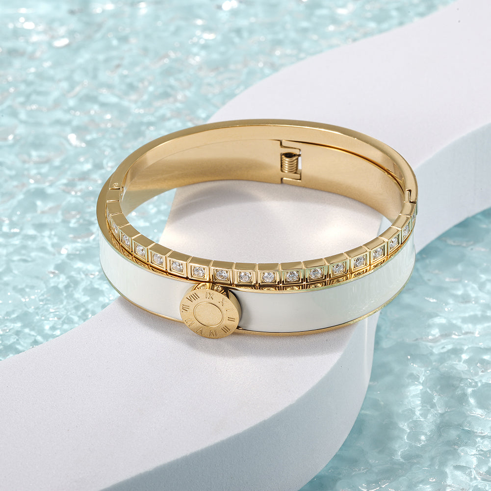 Enamel Pavé Bangle Set