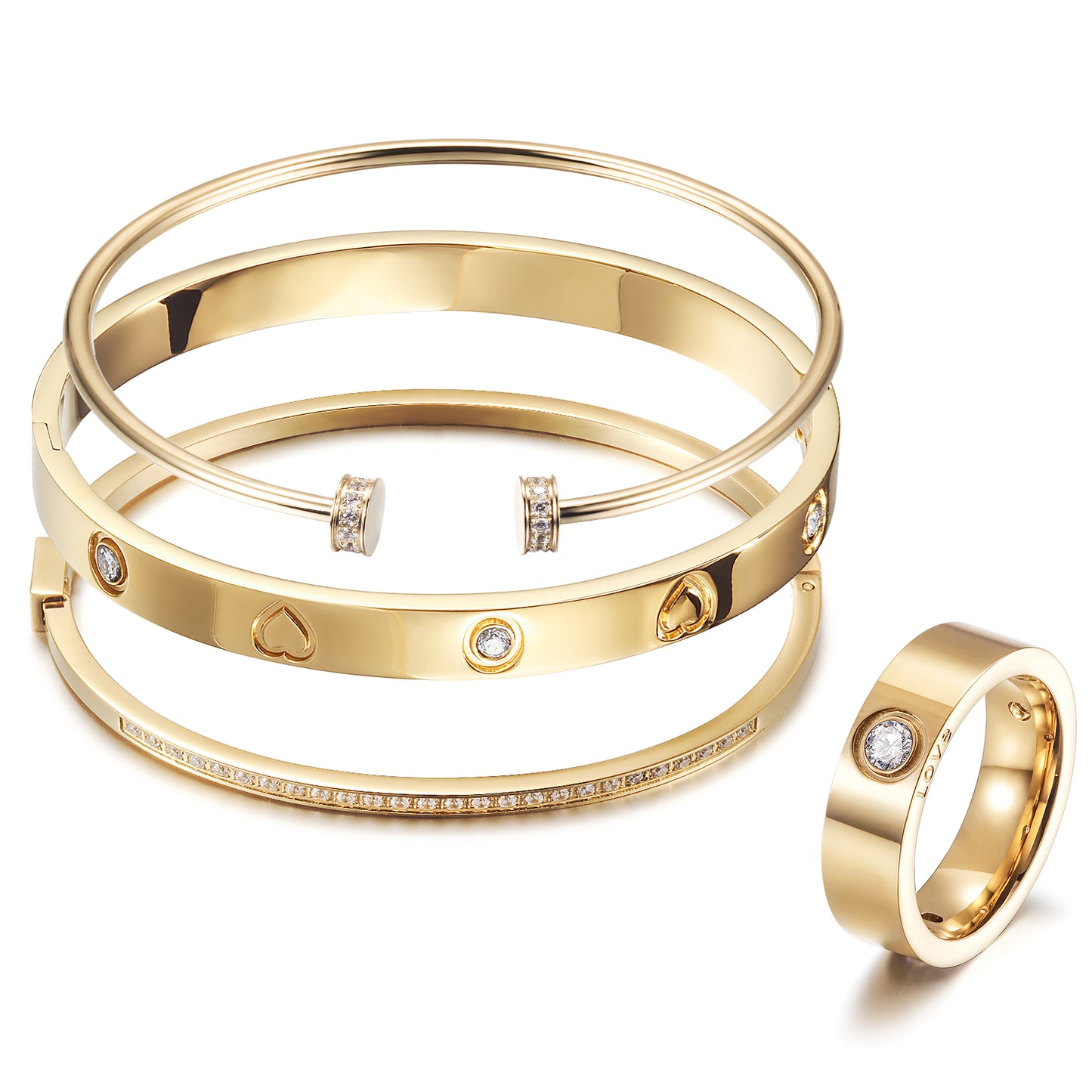 Load image into Gallery viewer, Layered Bangle Ring Set
