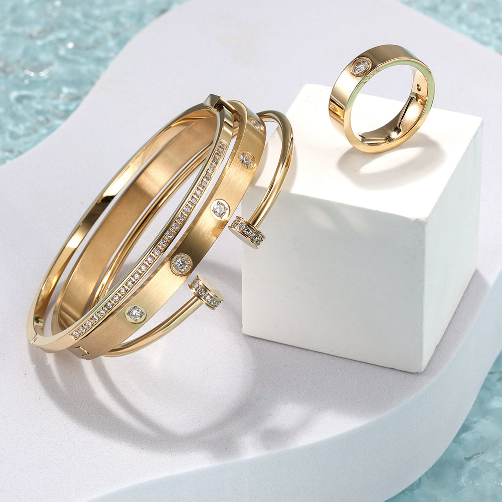 Load image into Gallery viewer, Layered Bangle Ring Set
