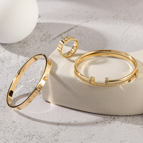 14K Gold Nugget Bracelet & Ring Luxury Set – Swag For The Low