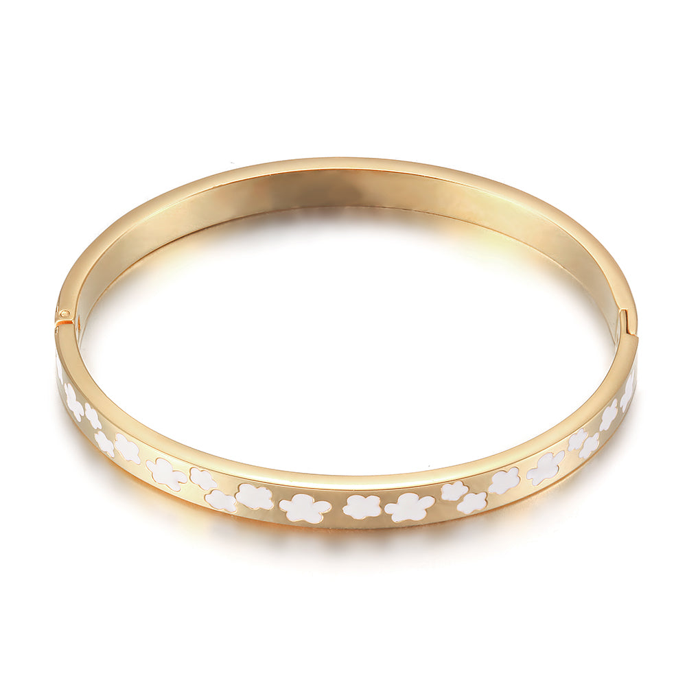 Pavé Enamel Daisy Bangle