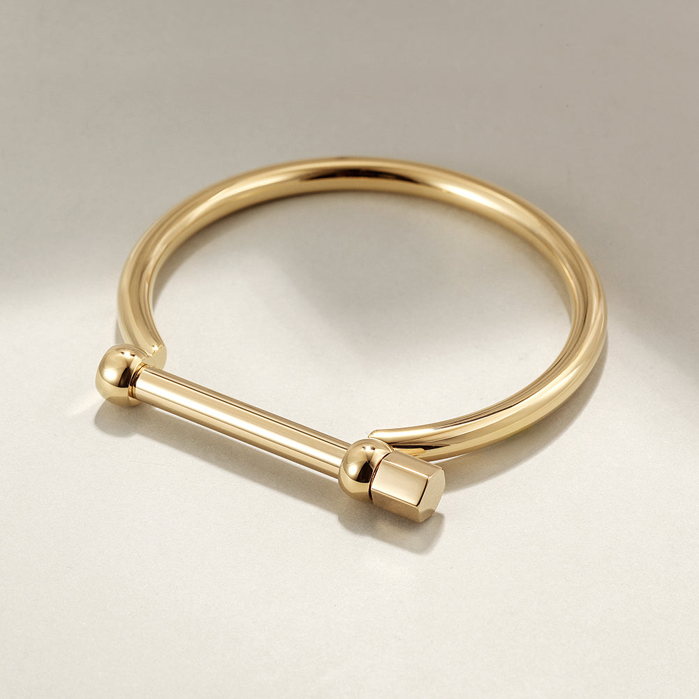 D-Shape Female Screw Bar Bangle