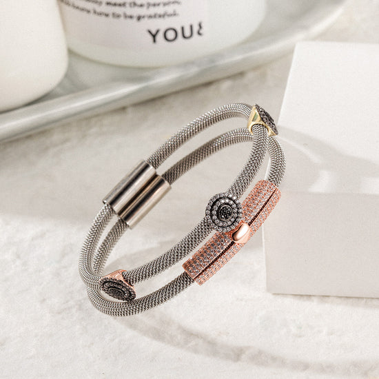 Love Heart CZ Bangle Set