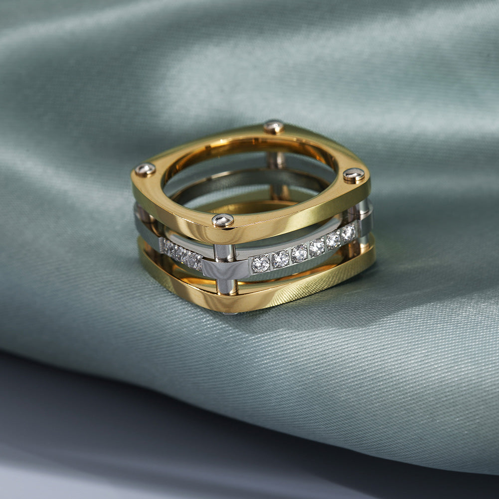 Faye Ring, Chunky Gold Statement Rings, 14K Gold Plated