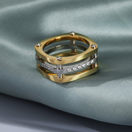 Faye Ring, Chunky Gold Statement Rings, 14K Gold Plated