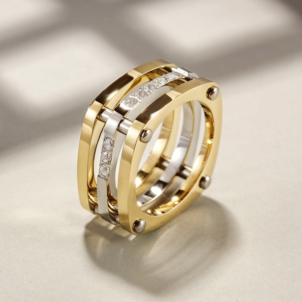 Faye Ring, Chunky Gold Statement Rings, 14K Gold Plated