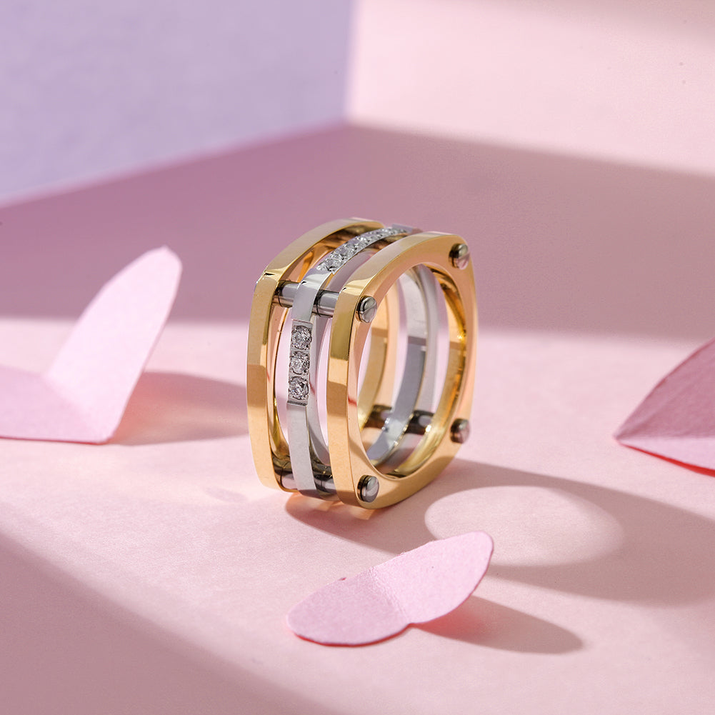Faye Ring, Chunky Gold Statement Rings, 14K Gold Plated