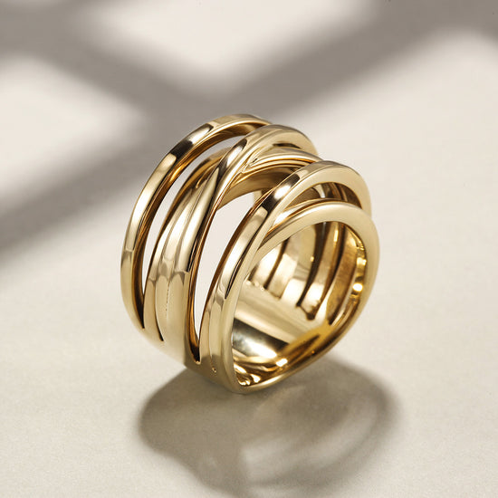 Gold Intertwined Statement Ring
