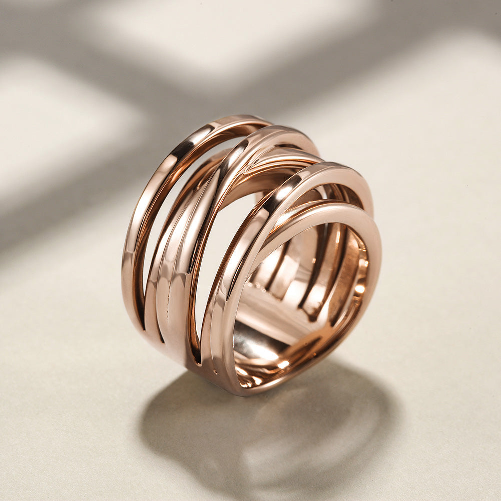 Load image into Gallery viewer, Rose Gold Intertwined Statement Ring
