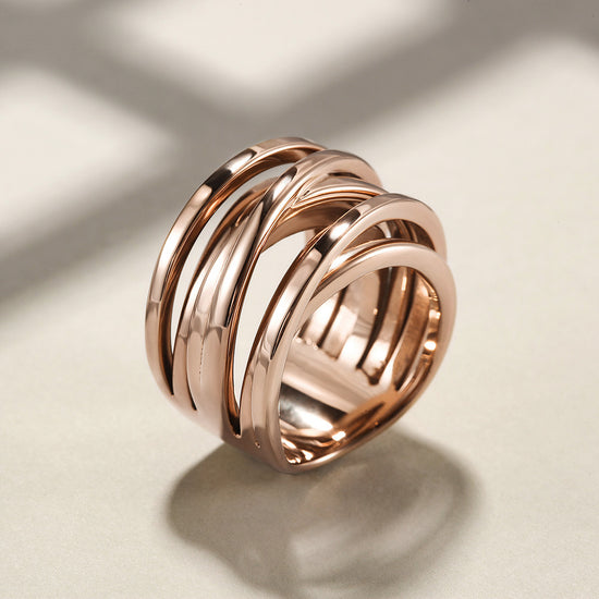Rose Gold Intertwined Statement Ring