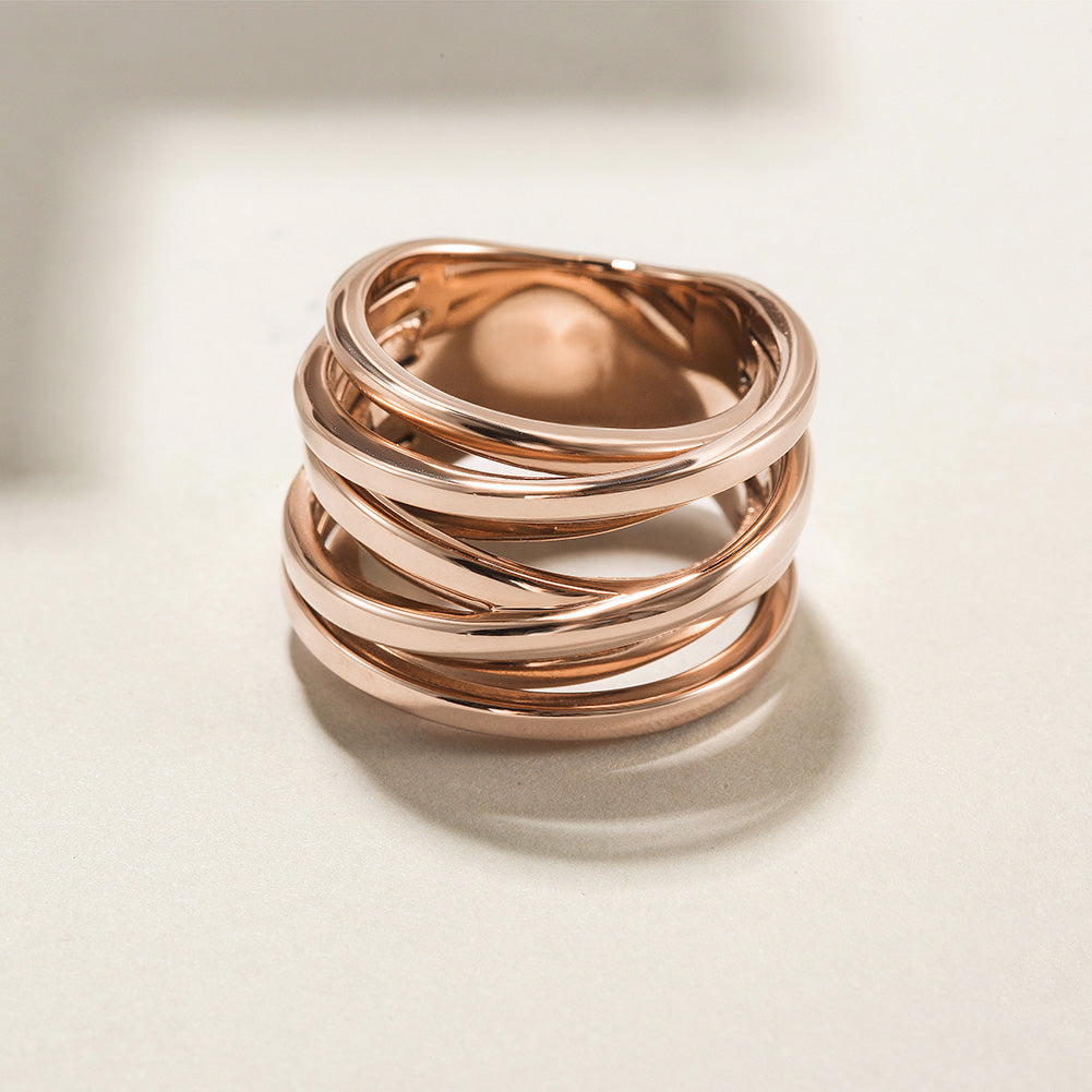 Rose Gold Intertwined Statement Ring