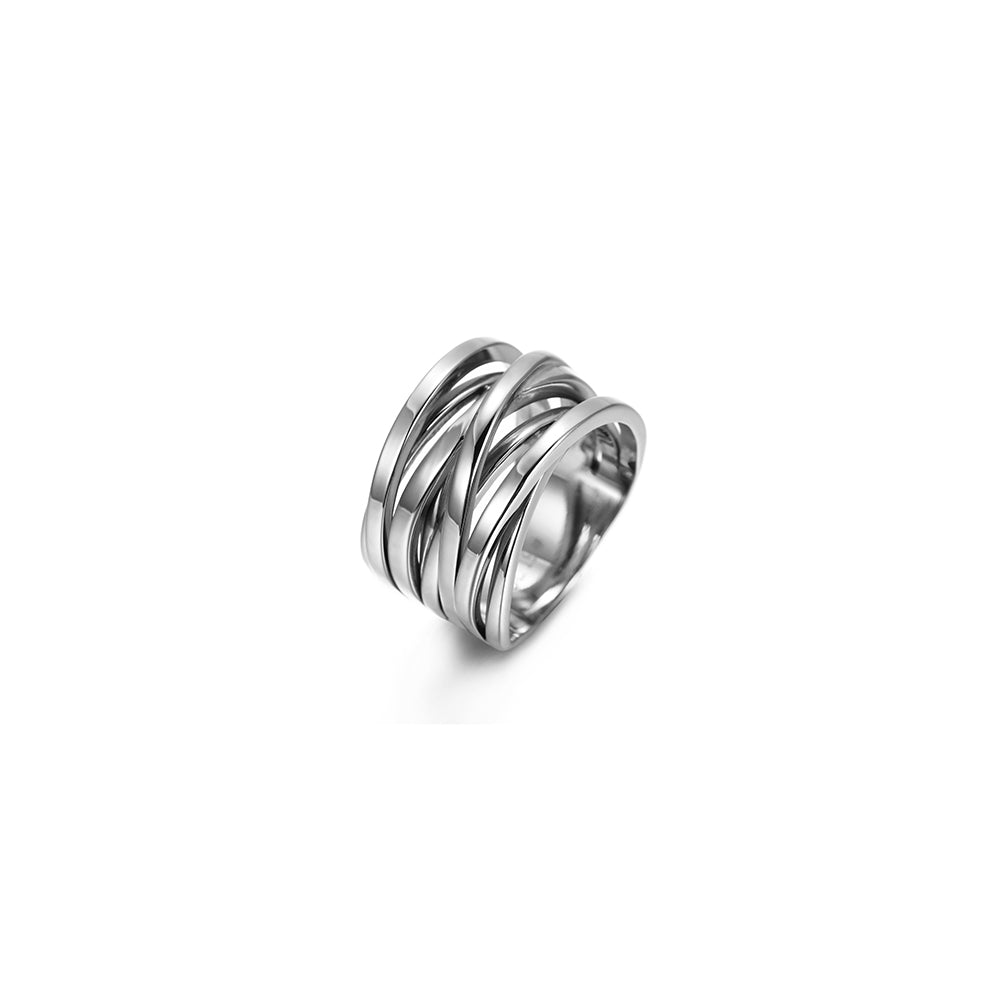 Load image into Gallery viewer, Silver Intertwined Statement Ring
