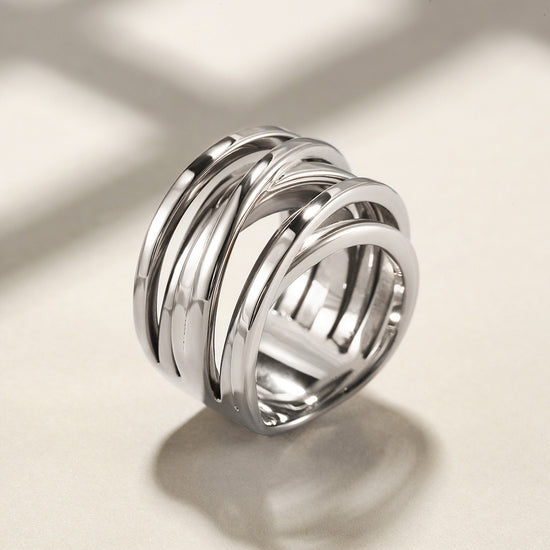 Silver Intertwined Statement Ring