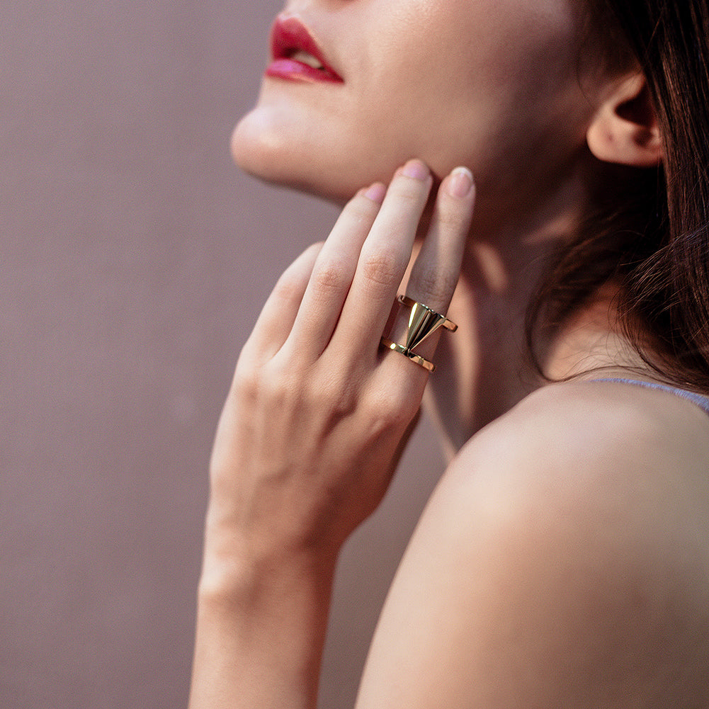 Double Hollow Statement Ring