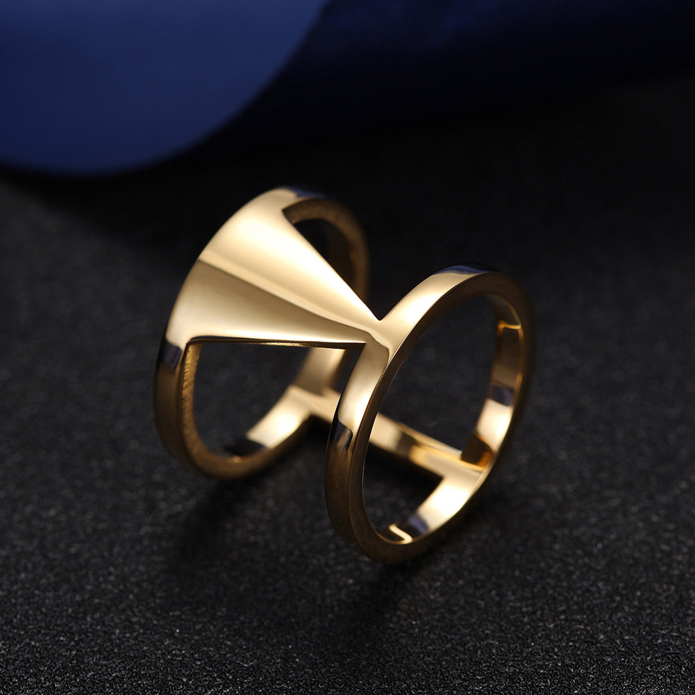 Double Hollow Statement Ring