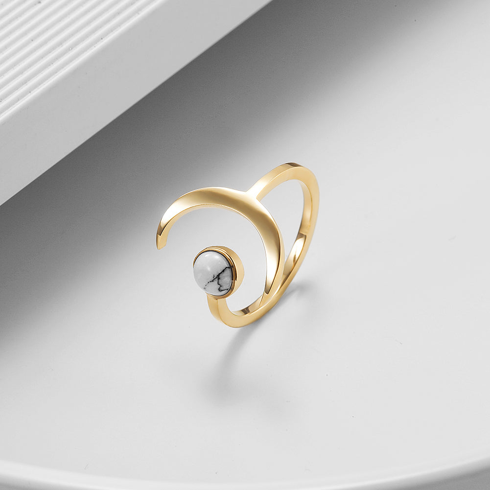 Moon Whit Rings White Marble Moon Ring – Ciunofor