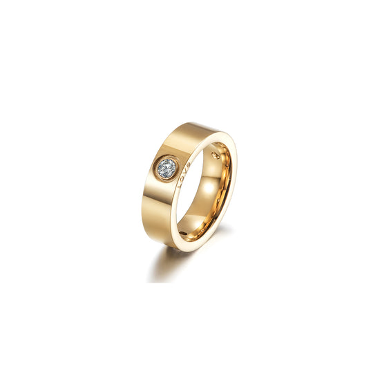 Load image into Gallery viewer, Love Engraved CZ Band Ring
